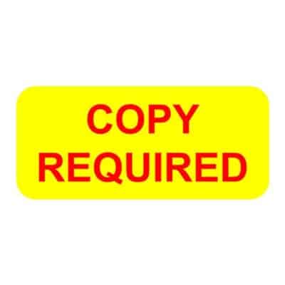 COPY REQUIRED Label