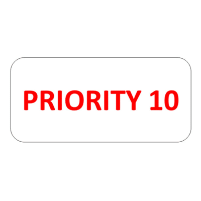 PRIORITY 10 Label