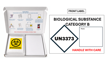 1 - 4 Tube SpeciMail UN3373 Return C5 Mailbox with Document Tray (20 units per carton)
